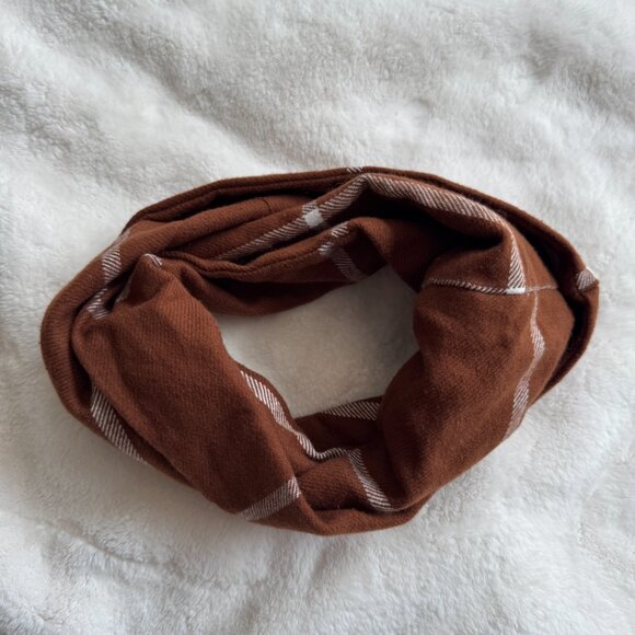 NWT Chic Pup Co Autumn Plaid Dog Scarf, Burnt Orange + White, Size Large - Picture 8 of 11